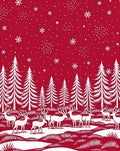 Winter Forest Reindeer Silhouette Rug