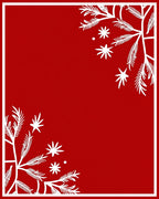 Red White Leafy Snowflake Design Rug