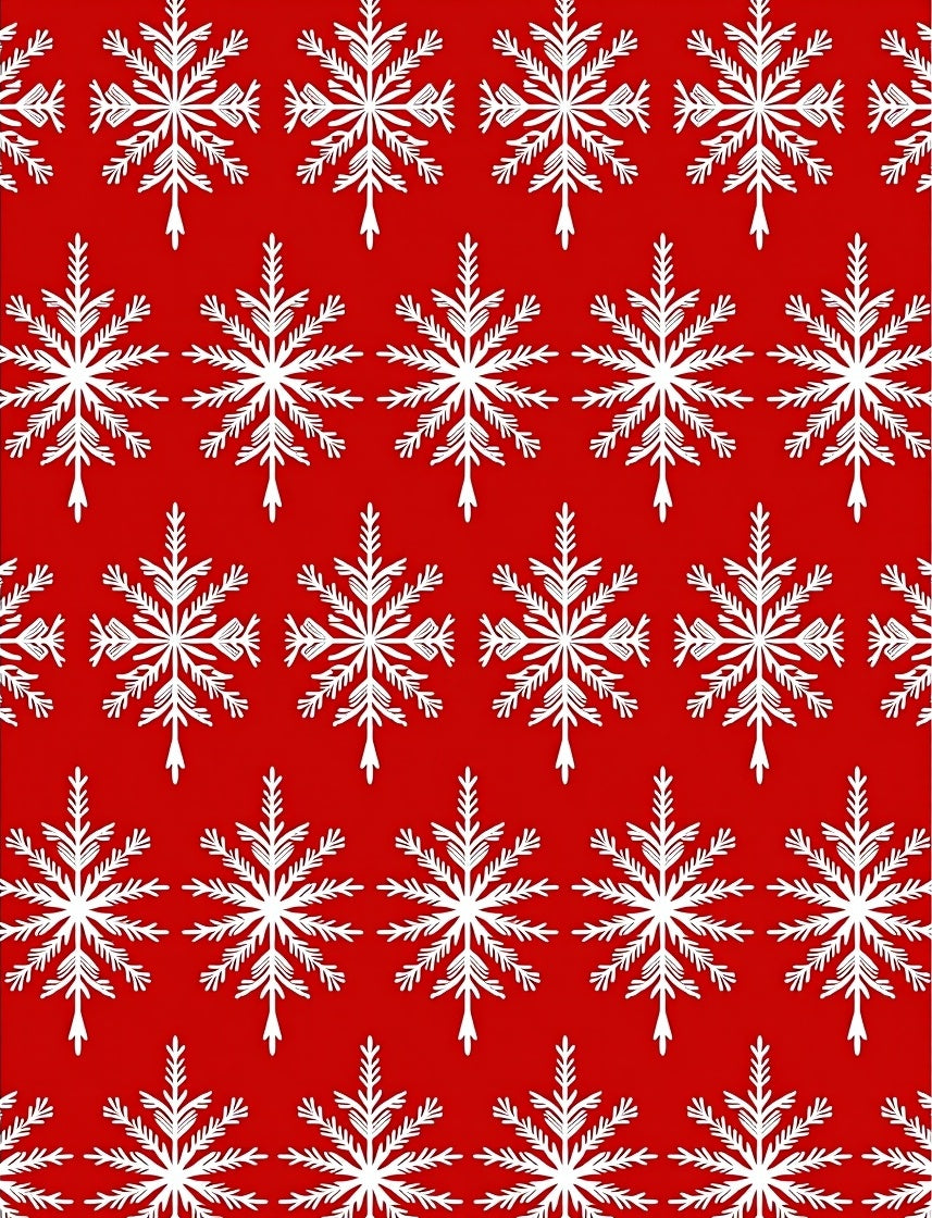 Red White Snowflake Pattern Rug