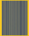 Bold Navy Yellow Stripe Design Rug