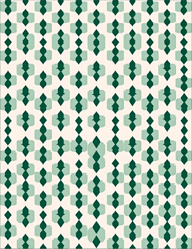 Green Diamond Abstract Pattern Rug