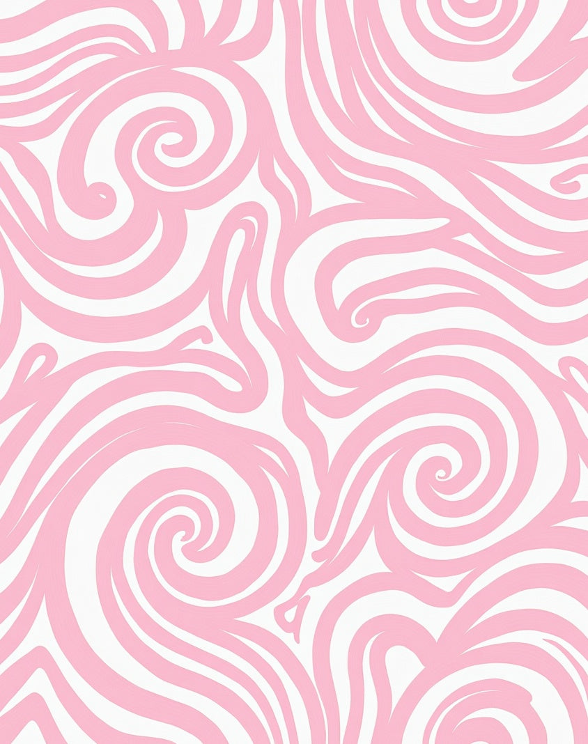Abstract Pink Swirl Pattern Rug