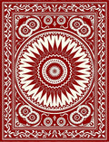 Radiant Sunburst Mandala Floral Pattern Rug