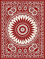 Radiant Sunburst Mandala Floral Pattern Rug