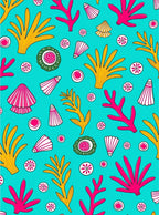 Coral Shell Artful Pattern Rug