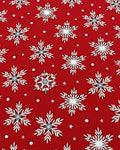 Crimson Red Snowflake Pattern Rug