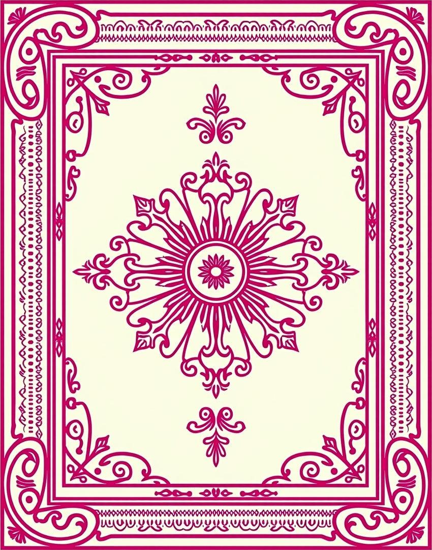 Ornate Floral Filigree Design Rug