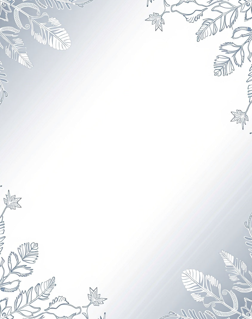 Pale Blue Leafy Branch Corner Rug