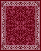 Ornate Floral Scrollwork Pattern Rug