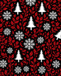 Winter Red Leaf Snowflake Tree Collage Rug