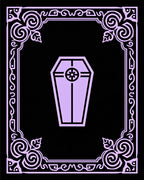 Lilac Coffin Floral Border Rug