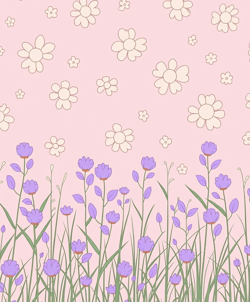 Whimsical Floral Garden Pattern Rug