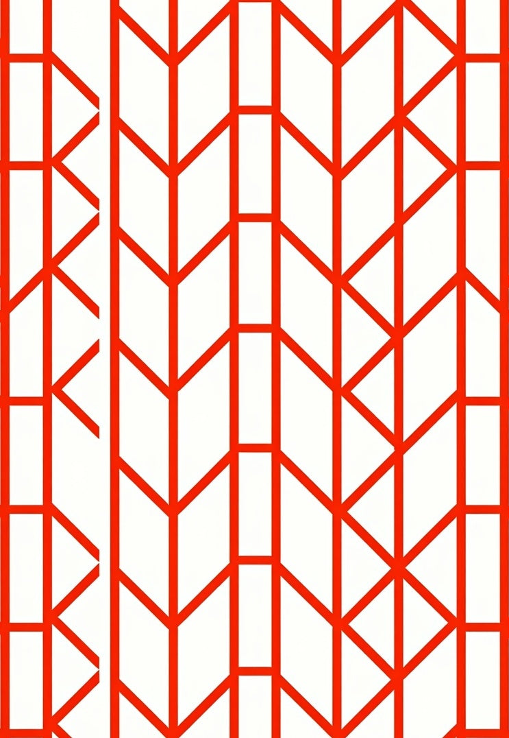 Bold Red Geometric Lines Rug