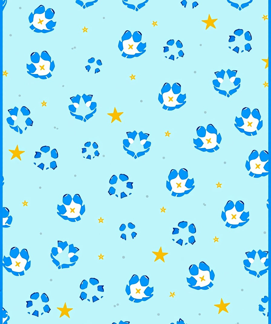 Blue Floral Patterned Light Aqua Rug