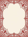 Elegant Red Floral Intricate Border Design Rug