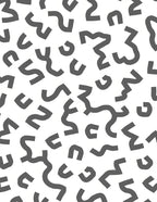 Monochromatic Abstract Cutout Shapes Rug