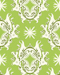 Nature Inspired Baroque Green Scroll Rug