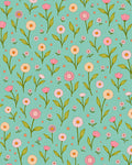 Retro Daisy Floral Pattern Rug