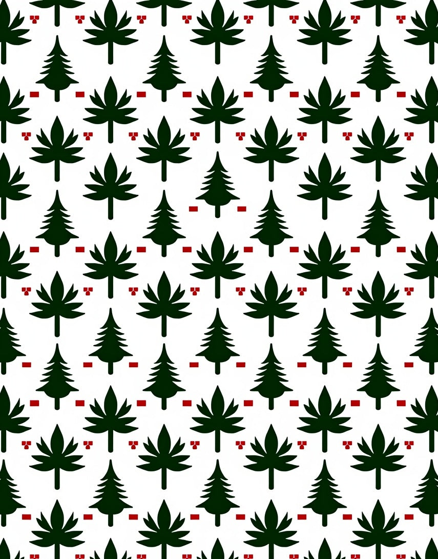 Forest Trees Red Square Repeat Rug
