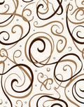 Rich Brown Swirls Dots Pattern Rug