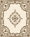 Elegant Brown Floral Scrollwork Rug