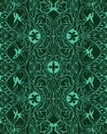 Ornate Teal Floral Swirls Pattern Rug