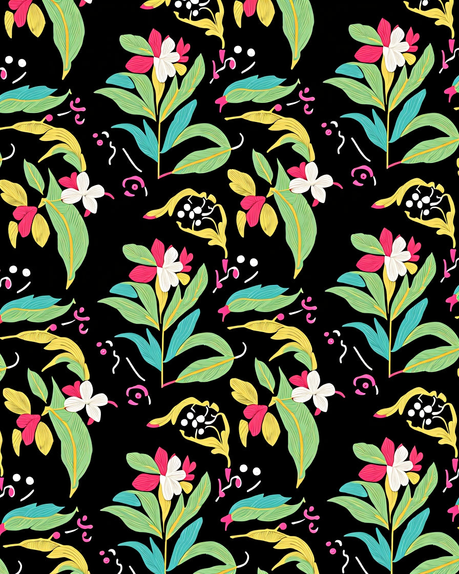 Tropical Floral Pattern Design Rug