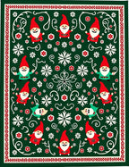 Jolly Gnomes White Snowflake Pattern Rug