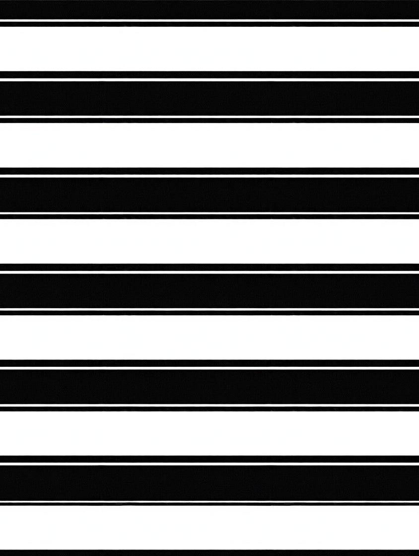 Classic Black White Striped Pattern Rug