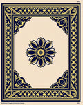 Ornate Floral Border Medallion Design Rug