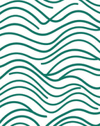 Modern Teal Wavy Lines Rug