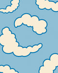 Sky Blue Cloud Pattern Rug