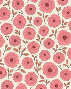 Delicate Rose Floral Pattern Rug