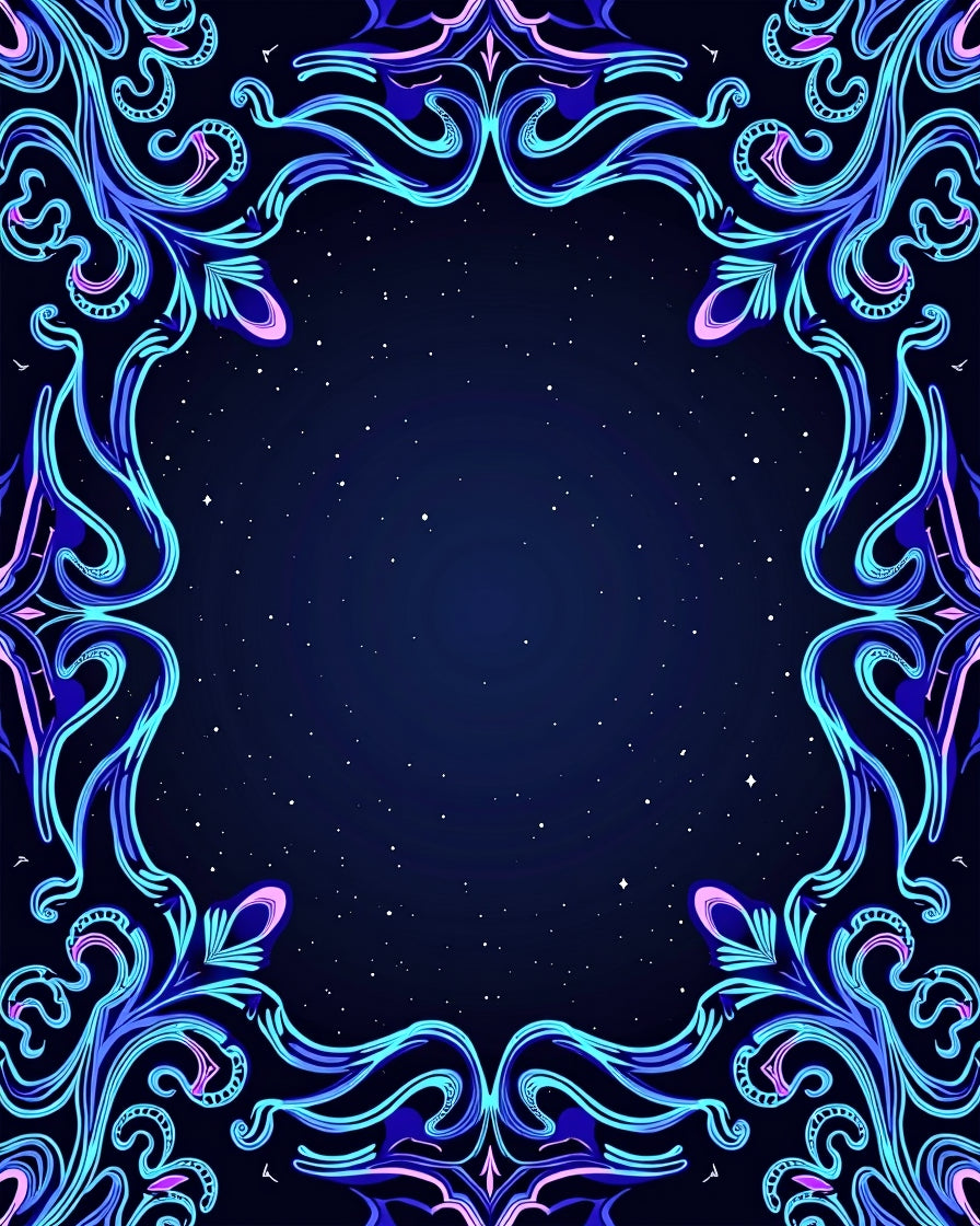 Cosmic Swirls Neon Floral Pattern Rug
