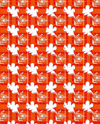 Bold Orange Red Plaid Floral Design Rug