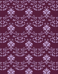 Rich Plum Damask Floral Design Rug