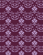 Rich Plum Damask Floral Design Rug