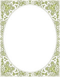 Ornate Floral Scroll Olive Border Rug