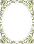Ornate Floral Scroll Olive Border Rug