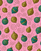 Teal Gold Festive Ornaments Swirls Rug
