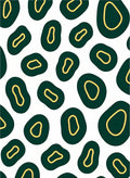 Organic Shapes Emerald Gold Pattern Rug