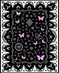 Whimsical Pink Butterfly Botanical Pattern Rug