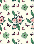 Whimsical Floral Moon Pattern Rug