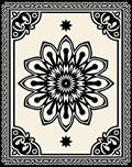 Intricate Black Floral Starburst Motif Rug