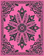 Pink Floral Mandala Design Rug