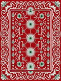 Ornate Red Floral Motif Rug