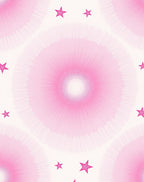 Pink Sunburst Star Pattern Rug