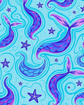 Whimsical Mermaid Tails Starfish Pattern Rug