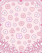 Sweet Blossom Heart Pattern Rug