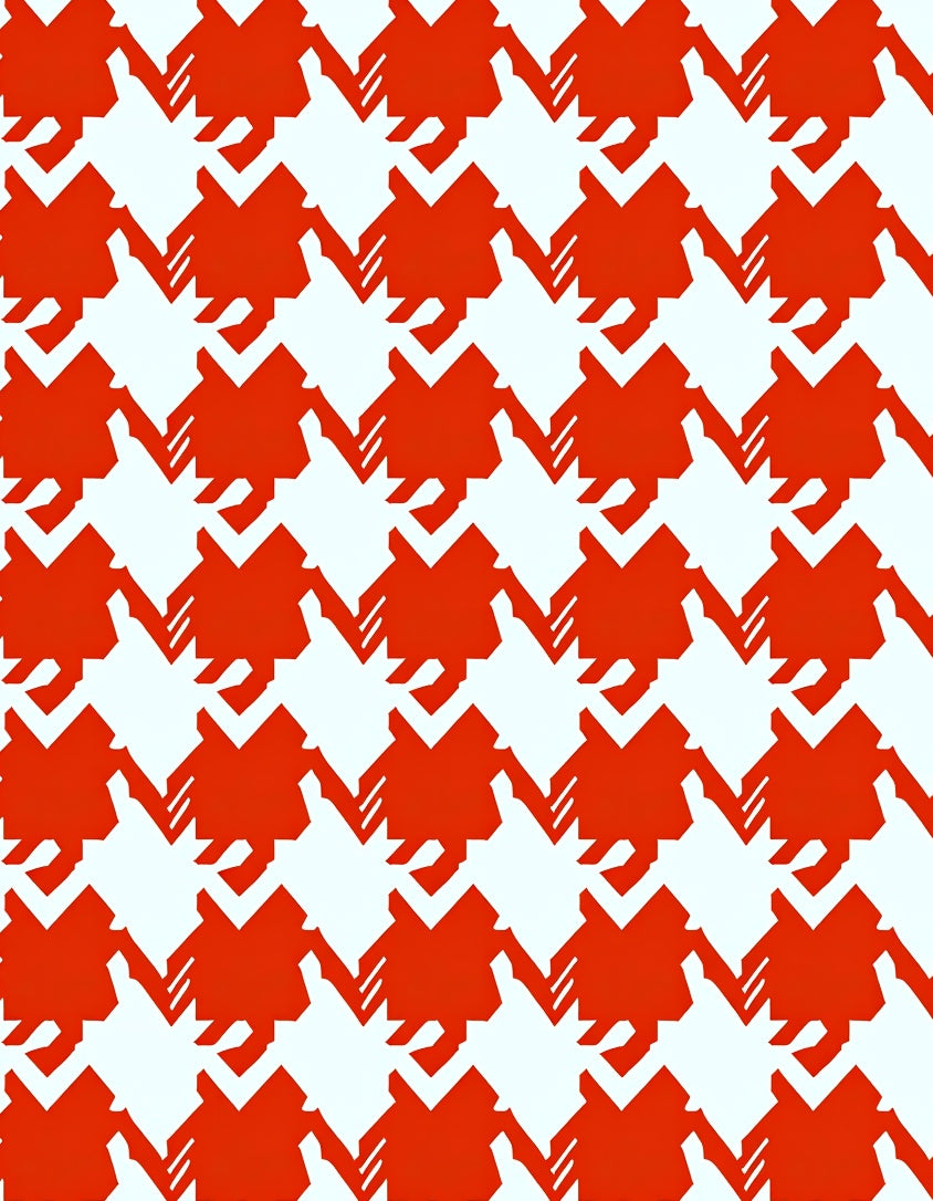 Orange Houndstooth Pattern Rug